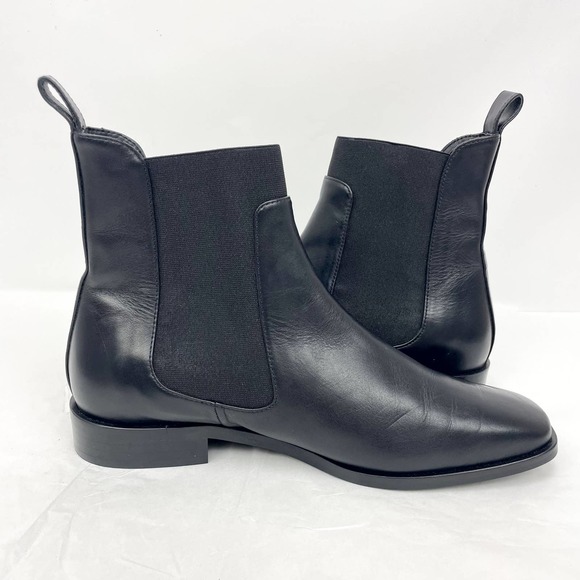 Everlane Womens The Italian Leather Square Toe Chelsea Boot Size 6.5 Black NWOB - Picture 8 of 12